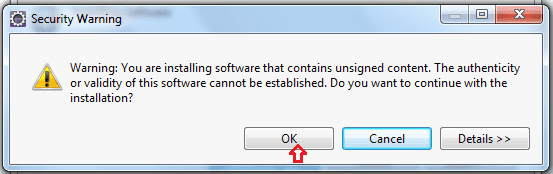 Security warning when Installing TestNG
