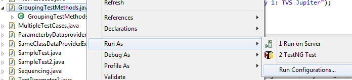 Running TestNG Group through Eclipse