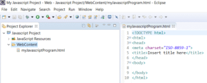 How to write JavaScript in Eclipse IDE - Scientech Easy
